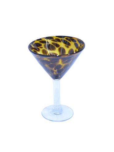 Hand blown martini glass (leopard print)