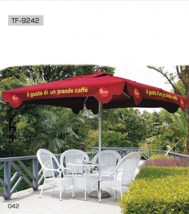 Red Aluminum Patio Umbrella