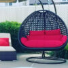 Fauteuil suspendu de luxe en osier en forme de larme – Image 3