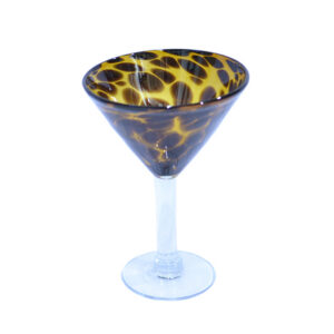 Verre à martini soufflé à la main (motif léopard)