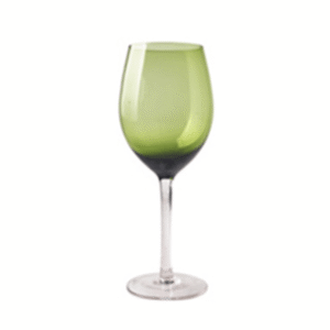 Verres à vin soufflés à la main, vert forêt<br/>Lot de 4