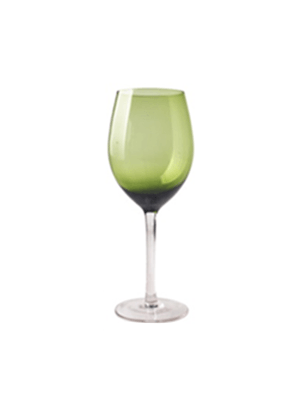 Verres à vin soufflés à la main, vert forêt<br/>Lot de 4