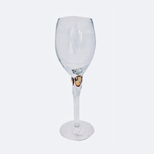 Verres à vin soufflés à la main avec détails dorés<br/>LOT DE 4